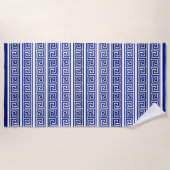 Elegant Navy Blue & White Strandlaken (Voorkant)