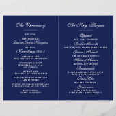 Elegant Navy Blue & White Wedding Ceremony Program (Achterkant)