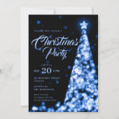 Elegant Navy Blue Winter Christmas Tree Holiday  Kaart (Voorkant)