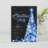 Elegant Navy Blue Winter Christmas Tree Holiday  Kaart (Staand voorkant)