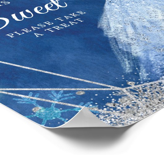 Elegant Navy Blue Winter Quinceanera 15e is zoet Poster (Hoek)