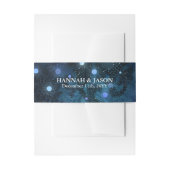 Elegant Navy Blue Winter Wedding Invitation Uitnodigingen Wikkel (Voorkant Voorbeeld)