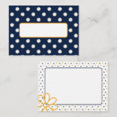 Elegant Navy Blue with White Daisy Pattern Notitiekaartje (Voorkant / Achterkant)