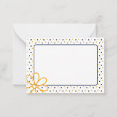 Elegant Navy Blue with White Daisy Pattern Notitiekaartje (Achterkant)