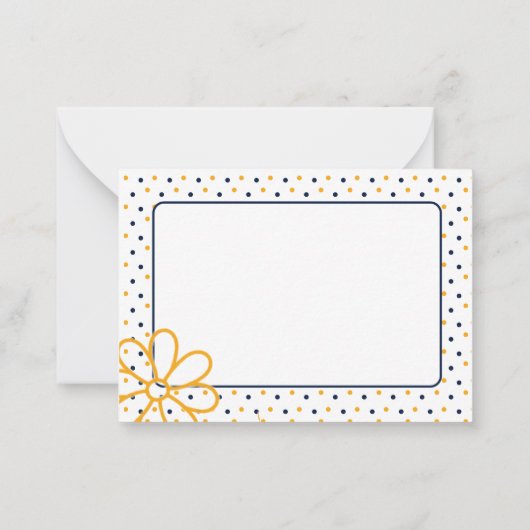 Elegant Navy Blue with White Daisy Pattern Notitiekaartje (Achterkant)