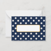 Elegant Navy Blue with White Daisy Pattern Notitiekaartje (Voorkant)