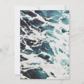 Elegant Navy Blue Zee Waves Kustbruiloft Kaart (Achterkant)