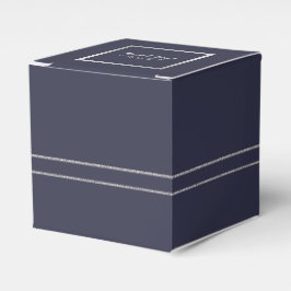 Elegant Navy Blue | Zilverweddenschappen voor voet Bedankdoosjes