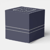 Elegant Navy Blue | Zilverweddenschappen voor voet Bedankdoosjes (Achterkant)