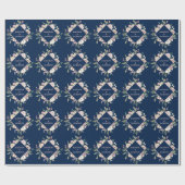 Elegant Navy Blush Blush Pink Peony Floral Wedding Cadeaupapier (Vlak)