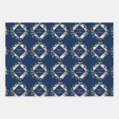 Elegant Navy Blush Blush Pink Peony Floral Wedding Inpakpapier Vel (Voorkant)