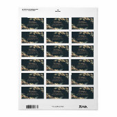 Elegant Navy Botanical Greenery Etiket (Full Sheet)