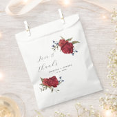 Elegant Navy Bourgondië Floral bruiloft Bedankzakje (Geknipt)