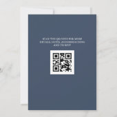 Elegant Navy Burgundy Floral all in one Wedding Kaart (Achterkant)