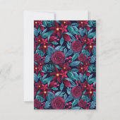 Elegant Navy Burgundy kerstFloral Waterverf Bedankkaart (Achterkant)