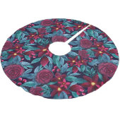 Elegant Navy Burgundy kerstFloral Waterverf Kerstboom Rok (Gekanteld)