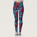 Elegant Navy Burgundy kerstFloral Waterverf Leggings<br><div class="desc">Dit elegante en moderne kerstvakantiepatroon is perfect voor de feestelijke vibe. Het is voorzien van handbeschilderde bessen, glanzend, blauwgroen groene waterverf bloemen, holbessen en bladeren boven op een blauw marineklein. Het is chic, , artistiek en uniek; het perfecte ontwerp voor je familie en vrienden. Stijlvol met deze handbeschilderde en originele...</div>