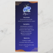 Elegant Navy & Burnt Sinaasappel | Foto bruiloft Menu (Achterkant)