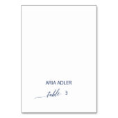 Elegant Navy Calligraphy Escort Place Cards Kaart (Voorkant)
