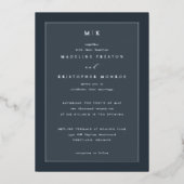 Elegant Navy Calligraphy Invitation Folie Uitnodiging (Voorkant)