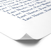 Elegant Navy Calligraphy Seating Chart Poster (Hoek)