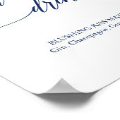 Elegant Navy Calligraphy Signature Drink Sign Poster (Hoek)