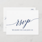 Elegant Navy Calligraphy Song Request RSVP Uitnodiging Briefkaart (Voorkant / Achterkant)