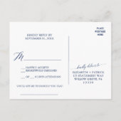 Elegant Navy Calligraphy Song Request RSVP Uitnodiging Briefkaart (Achterkant)
