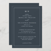 Elegant Navy Calligraphy Template Kaart (Voorkant / Achterkant)