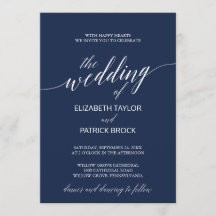 Elegant Navy Calligraphy Wedding