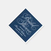 Elegant Navy Calligraphy Wedding Vrijgezellenfeest Servetten (Hoek)