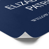 Elegant Navy Calligraphy Wedding Welcome Poster (Hoek)