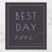 Elegant Navy Calligraphy Wijn Etiket (Enkel label)