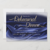 Elegant Navy Chic Minimal Wedding Rehearsal Dinner Kaart (Voorkant)