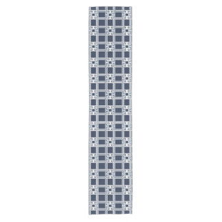 Elegant Navy Coastal Greek Key Pattern Korte Tafelloper