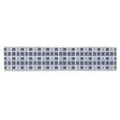 Elegant Navy Coastal Greek Key Pattern Korte Tafelloper (Horizontaal)