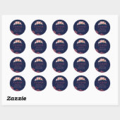 Elegant Navy & Coral Lace Dank u Stickers (Vel)