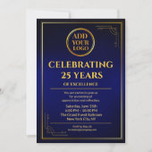 Elegant Navy Corporate Jubileum Invitation Kaart (Voorkant)