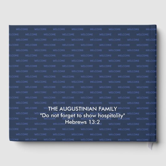 Elegant Navy Custom WELCOMY NAAR ONS HUIS Gastenboek (Achterkant)