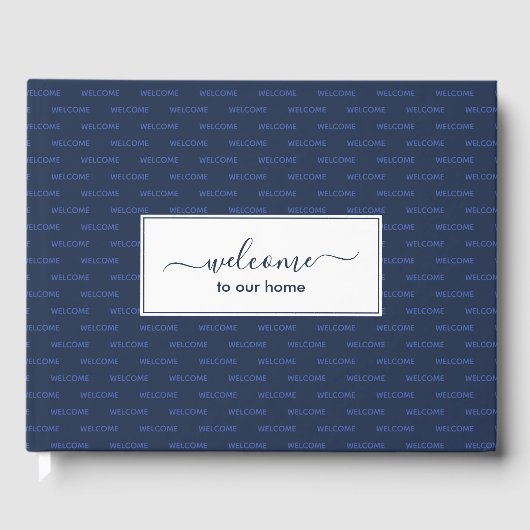 Elegant Navy Custom WELCOMY NAAR ONS HUIS Gastenboek (Voorkant)