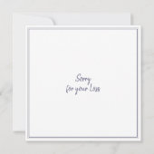 Elegant Navy Dark Blue & White Lily Sympathcard (Achterkant)