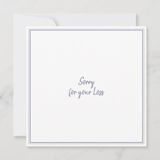 Elegant Navy Dark Blue & White Lily Sympathcard (Achterkant)