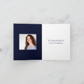 Elegant Navy Dark Blue & White Lily Sympathie Feestdagen Kaart (Binnen)
