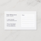 Elegant Navy Dentist Kantoor Appointinder Afsprakenkaartje (Achterkant)