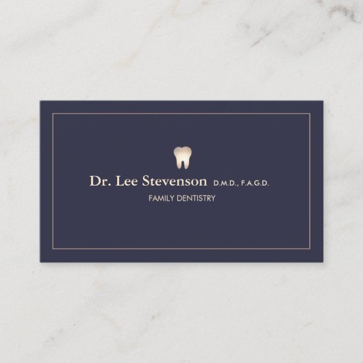 Elegant Navy Dentist Kantoor Appointinder Afsprakenkaartje (Voorkant)