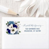 Elegant Navy Dusty Blue Floral Etiket (Insitu)