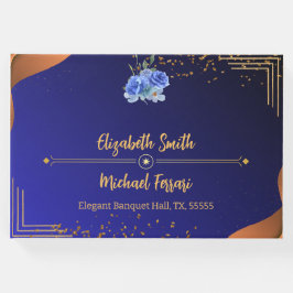 Elegant Navy en Burnt Sinaasappel Elegant Wedding Gastenboek