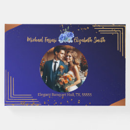 Elegant Navy en Burnt Sinaasappel Elegant Wedding Gastenboek