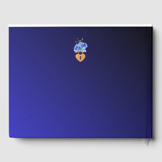 Elegant Navy en Burnt Sinaasappel Elegant Wedding Gastenboek (Achterkant)