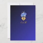 Elegant Navy en Burnt Sinaasappel Elegant Wedding Kaart (Achterkant)